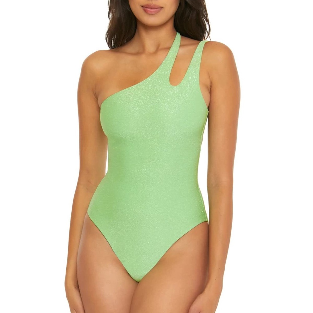 BECCA One-Shoulder Green One Piece Swimsuit